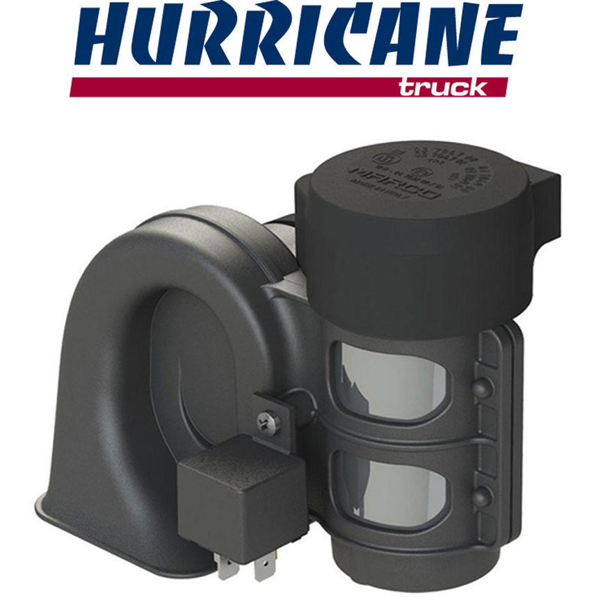 HURRICANE TRUCK compact horn with integrated 12V 24V
