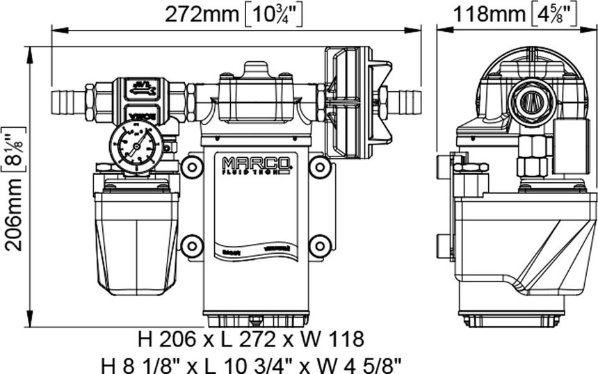 Groupe pression automatique Marco UP9A-12 - UP9A-24 en 12V ou24V